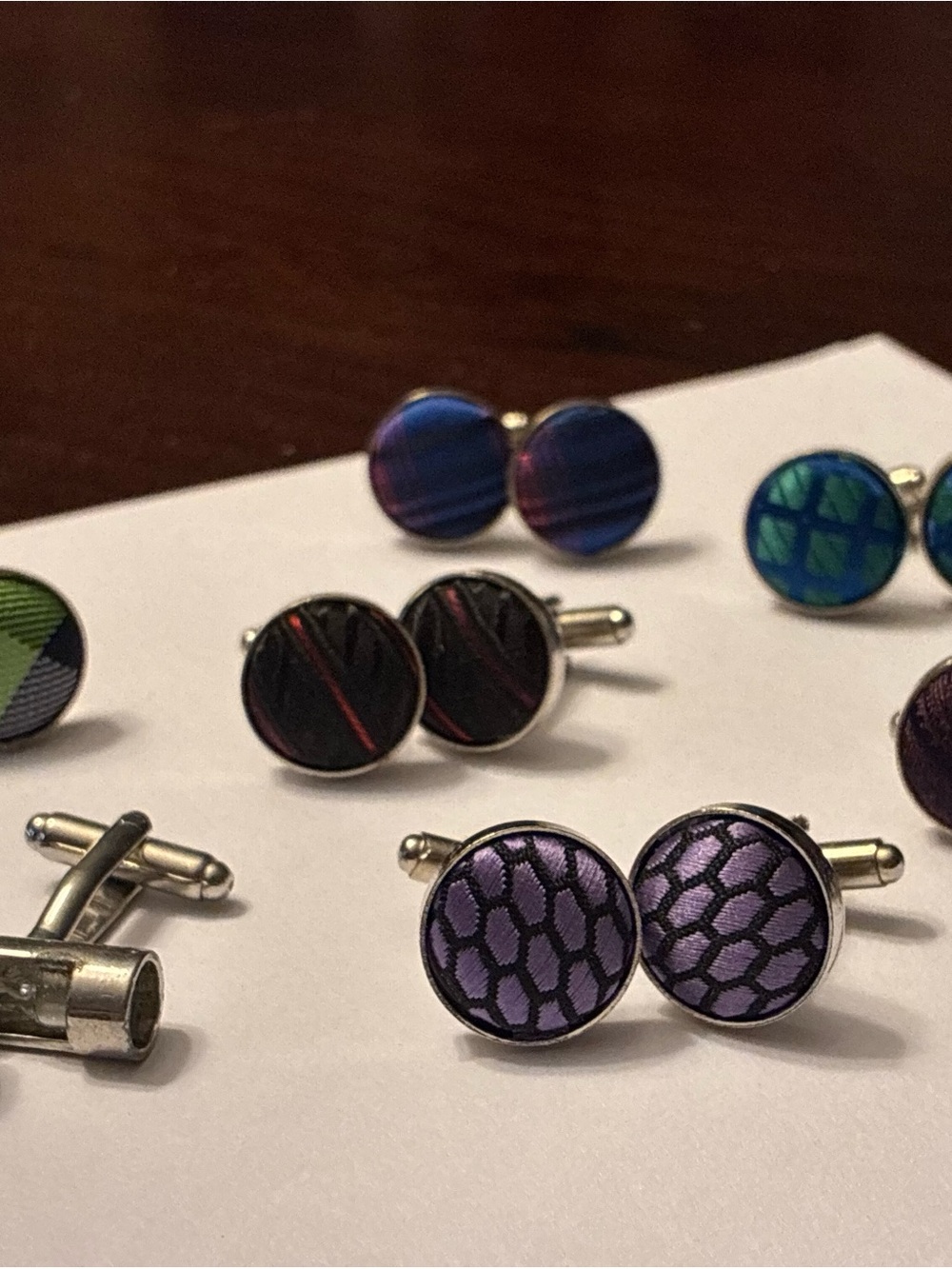 6 Round Cufflinks, hour glass cufflinks - Men's Accessories